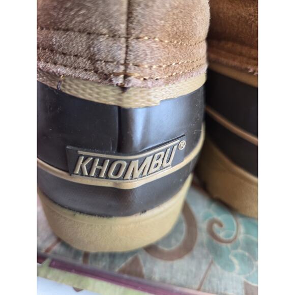 KHOMBU Nordic 2 Snow Boots Womens Size 10 Brown Suede Rubber Winter Faux Fur - Picture 8 of 13